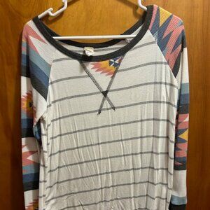 Tribal print long sleeve shirt